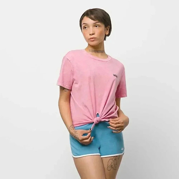 VANS Junior V Washed Knot Tee VARIOUS SIZES PINK LEMONADE - Picture 1 of 8